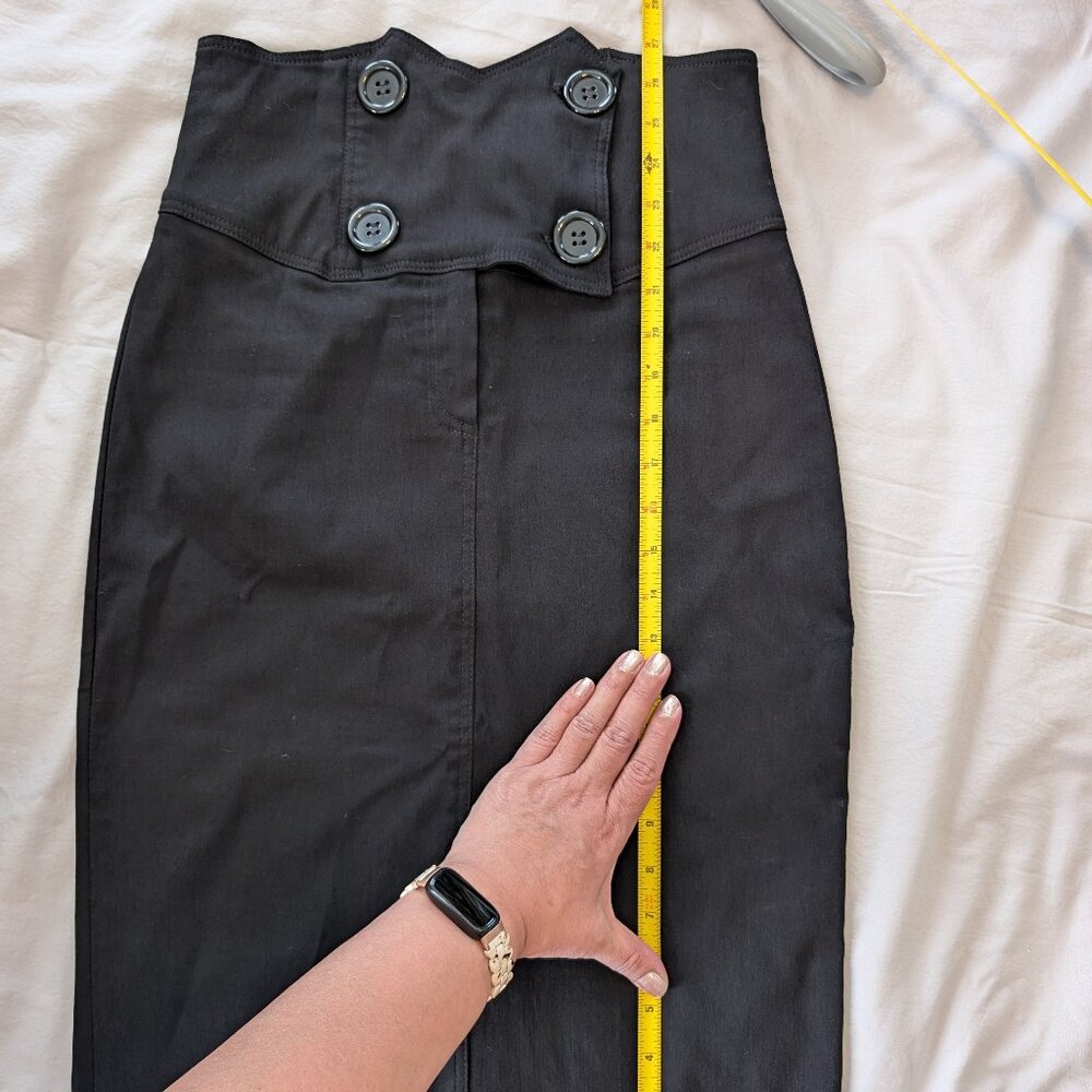 black high waisted sailor nautical pin-up pencil/wiggle skirt LARGE, EUC - Picture 2 of 10